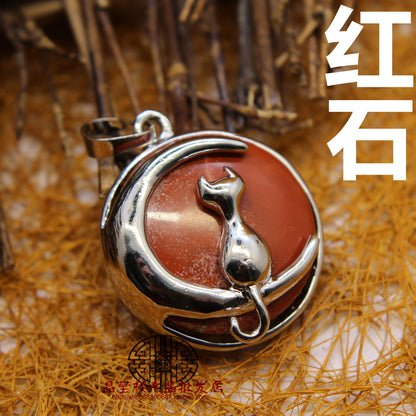Moon Cat Pendant - jewelry - weilin.com