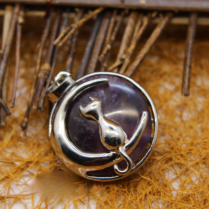 Moon Cat Pendant - jewelry - weilin.com