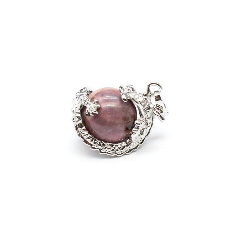 National trend crystal dragon ball rhodonite pendant - jewelry - weilin.com