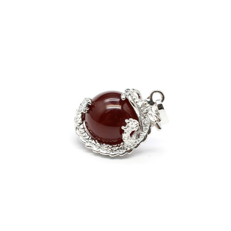 National trend crystal dragon ball rhodonite pendant - jewelry - weilin.com