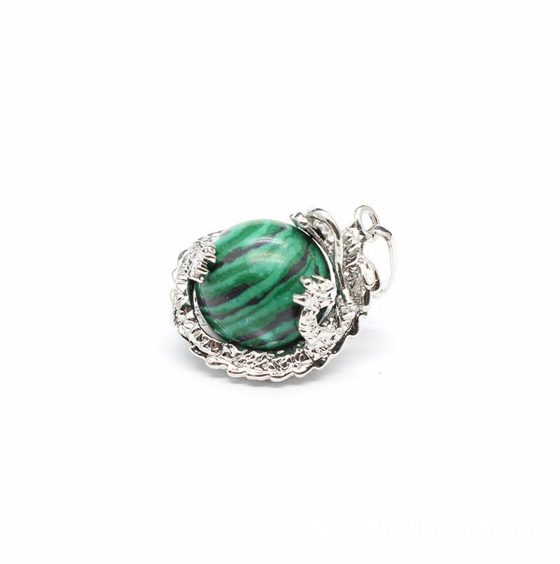 National trend crystal dragon ball rhodonite pendant - jewelry - weilin.com