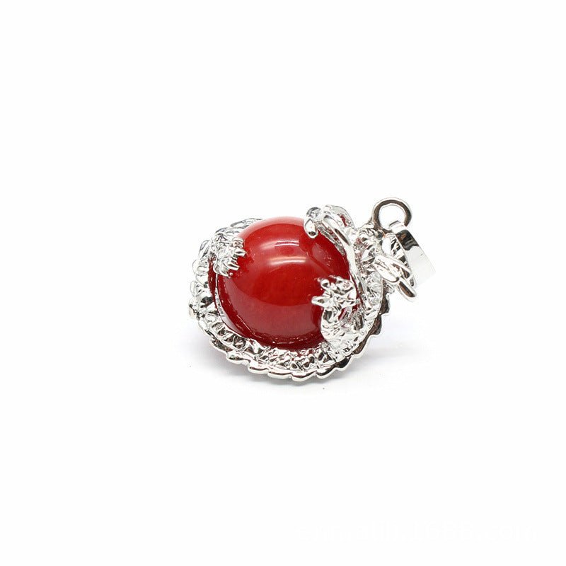 National trend crystal dragon ball rhodonite pendant - jewelry - weilin.com