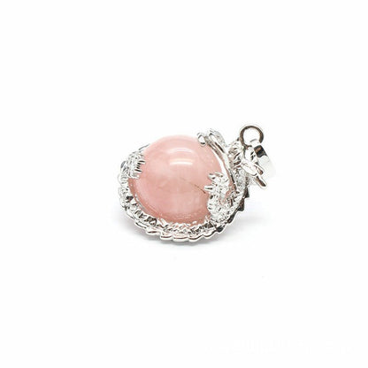 National trend crystal dragon ball rhodonite pendant - jewelry - weilin.com