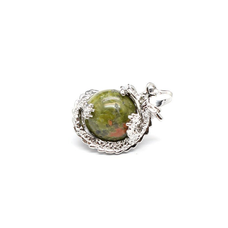 National trend crystal dragon ball rhodonite pendant - jewelry - weilin.com