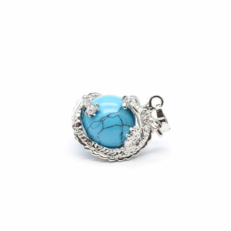 National trend crystal dragon ball rhodonite pendant - jewelry - weilin.com