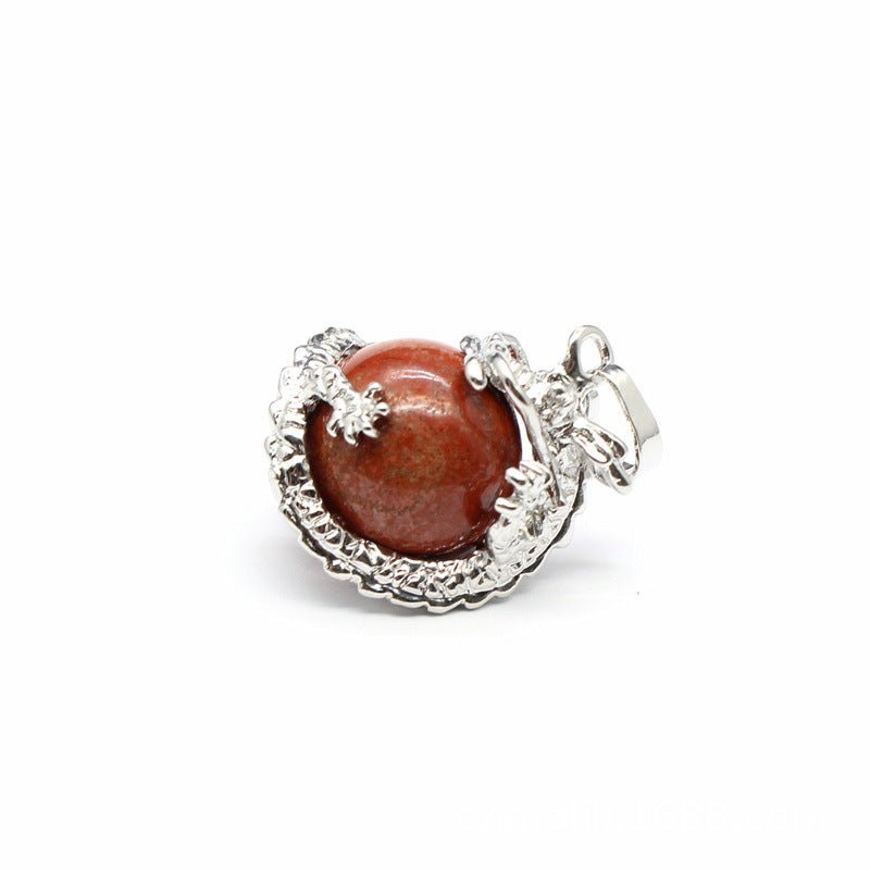 National trend crystal dragon ball rhodonite pendant - jewelry - weilin.com