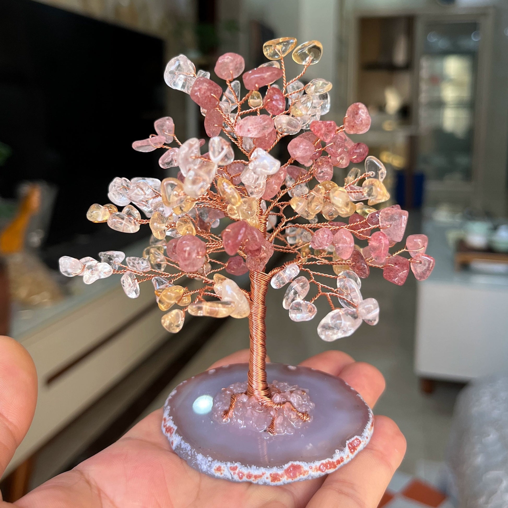 Natural crystal fortune tree decoration ornaments - jewelry - weilin.com