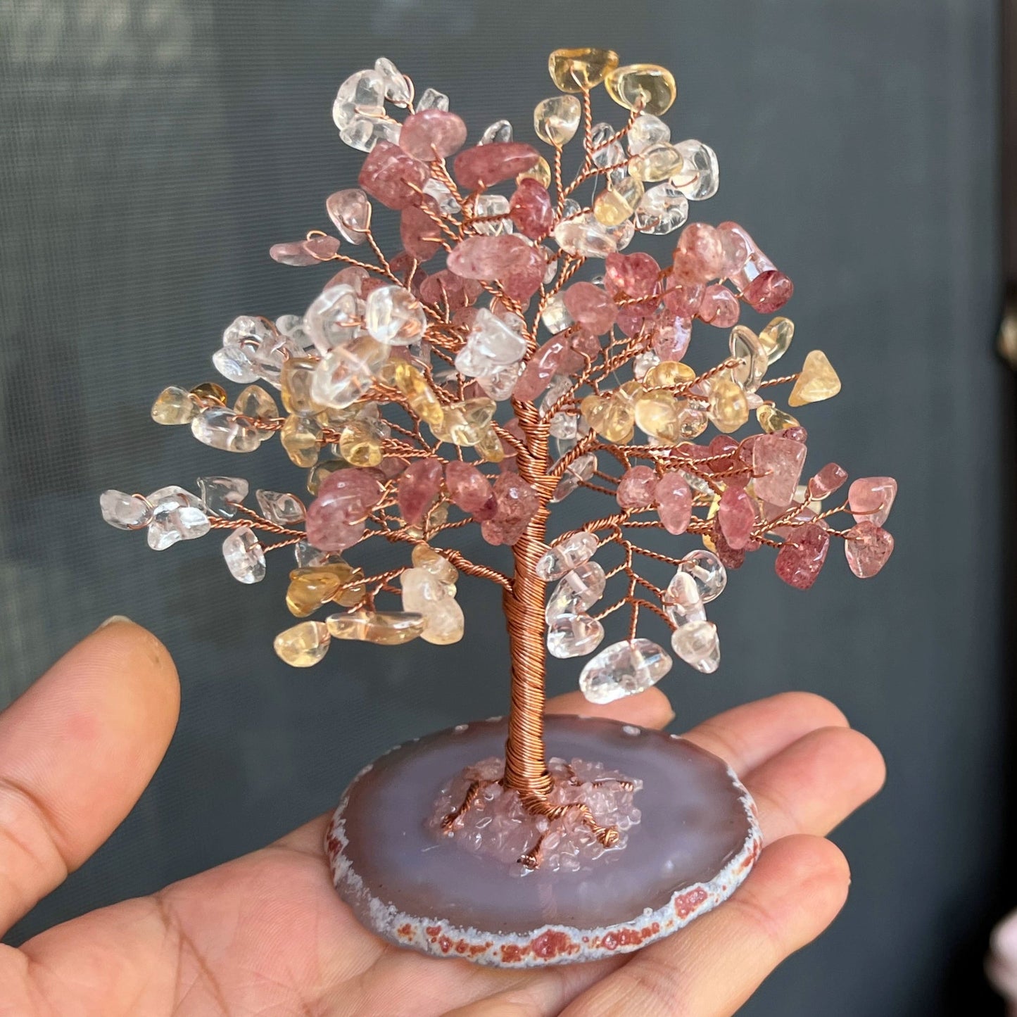 Natural crystal fortune tree decoration ornaments - jewelry - weilin.com