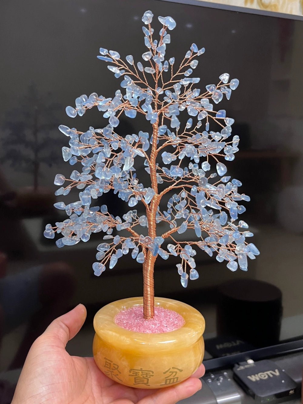 Natural crystal fortune tree light luxury ornaments crafts - jewelry - weilin.com