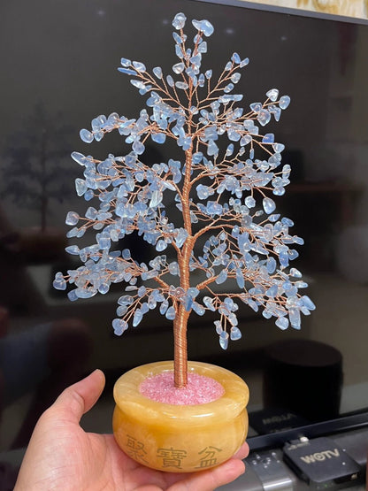 Natural crystal fortune tree light luxury ornaments crafts - jewelry - weilin.com