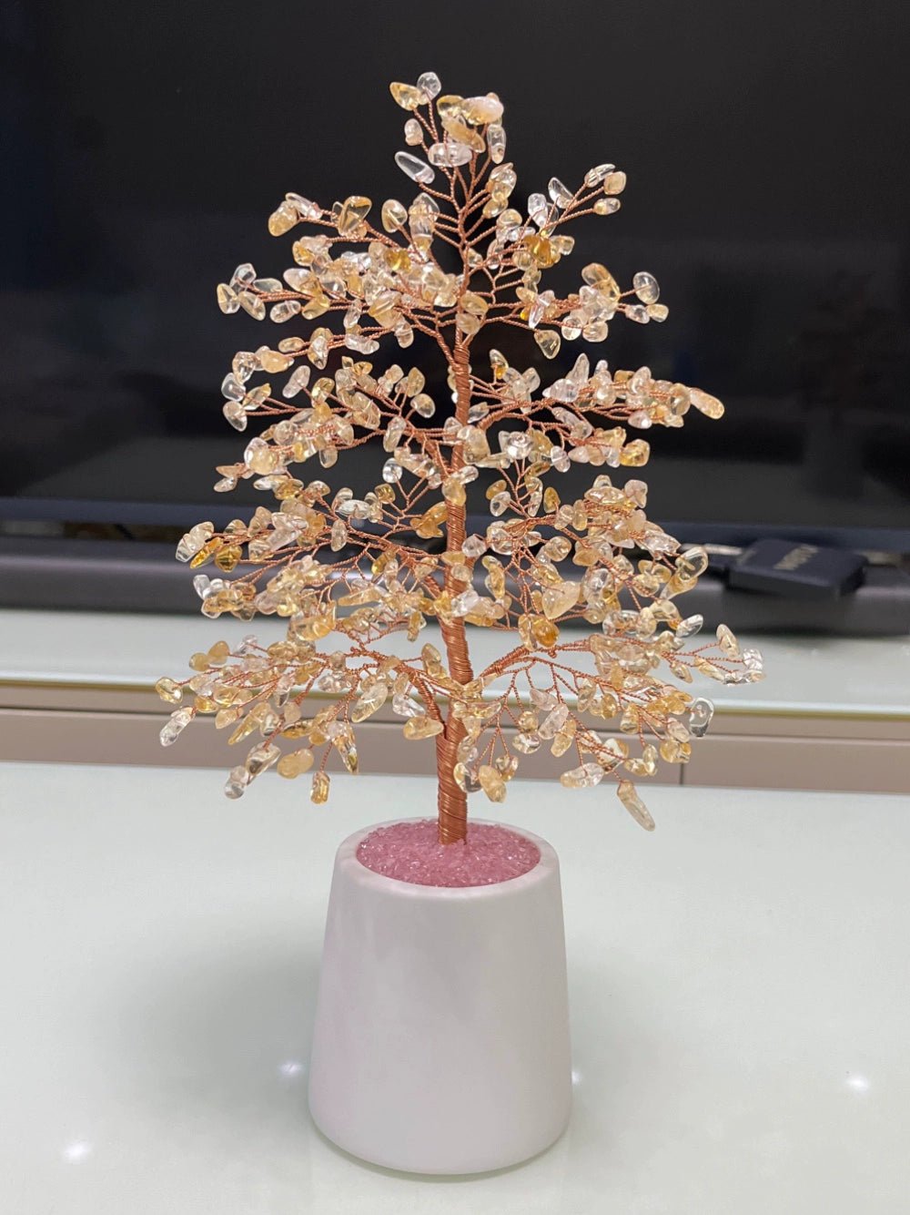 Natural crystal fortune tree light luxury ornaments crafts - jewelry - weilin.com