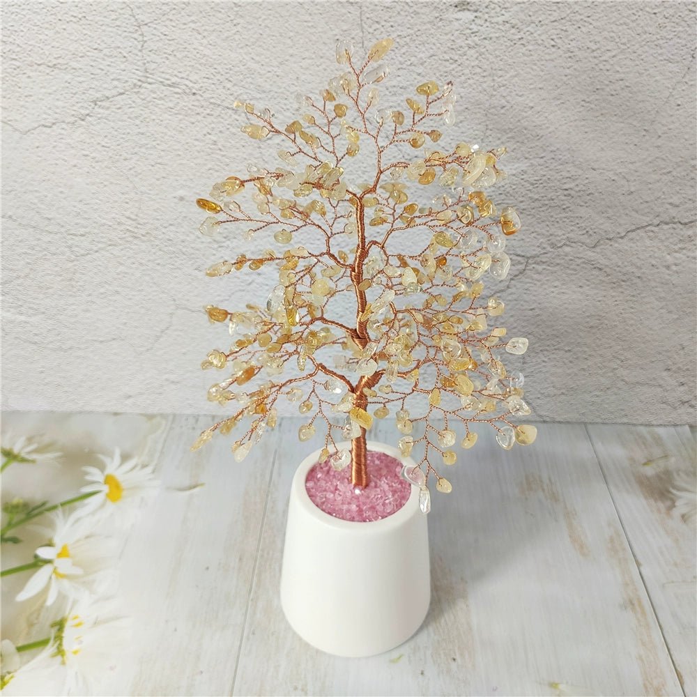 Natural crystal fortune tree light luxury ornaments crafts - jewelry - weilin.com