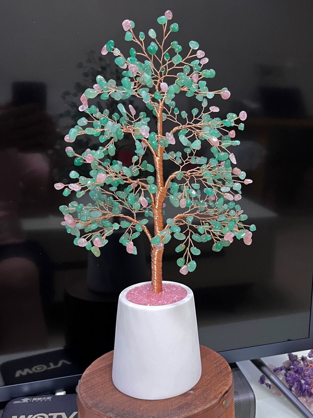 Natural crystal fortune tree light luxury ornaments crafts - jewelry - weilin.com