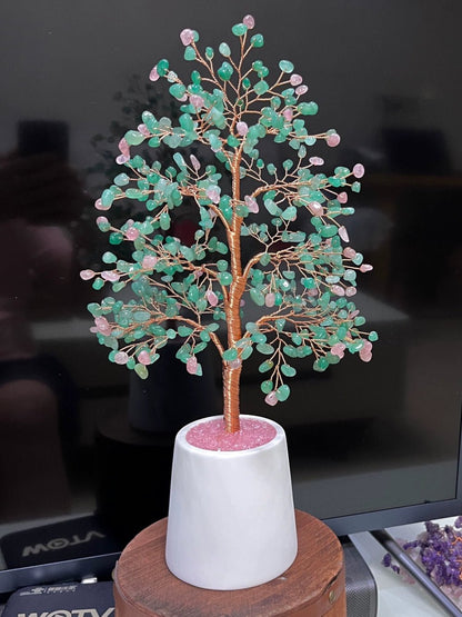 Natural crystal fortune tree light luxury ornaments crafts - jewelry - weilin.com