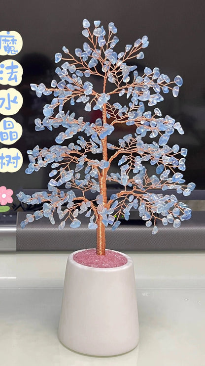 Natural crystal fortune tree light luxury ornaments crafts - jewelry - weilin.com