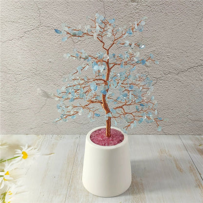 Natural crystal fortune tree light luxury ornaments crafts - jewelry - weilin.com