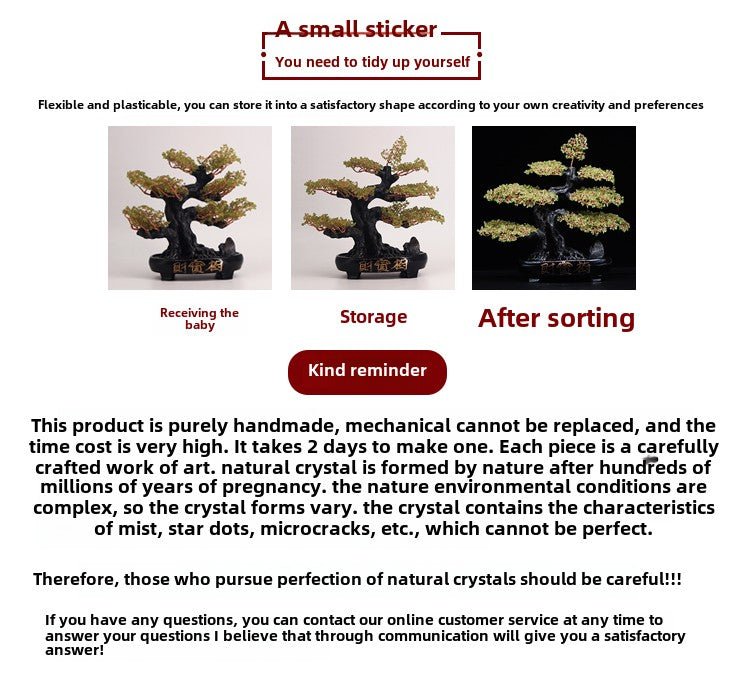 Natural crystal money tree Feng Shui fortune - attracting ornaments - jewelry - weilin.com