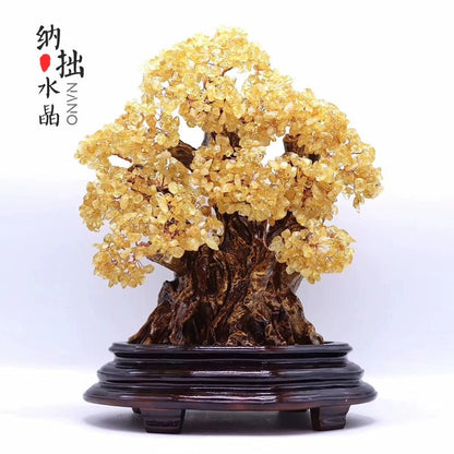 Natural crystal money tree Feng Shui fortune - attracting ornaments - jewelry - weilin.com