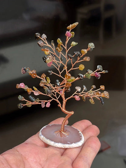 Natural crystal peach blossom fortune tree ornaments - jewelry - weilin.com