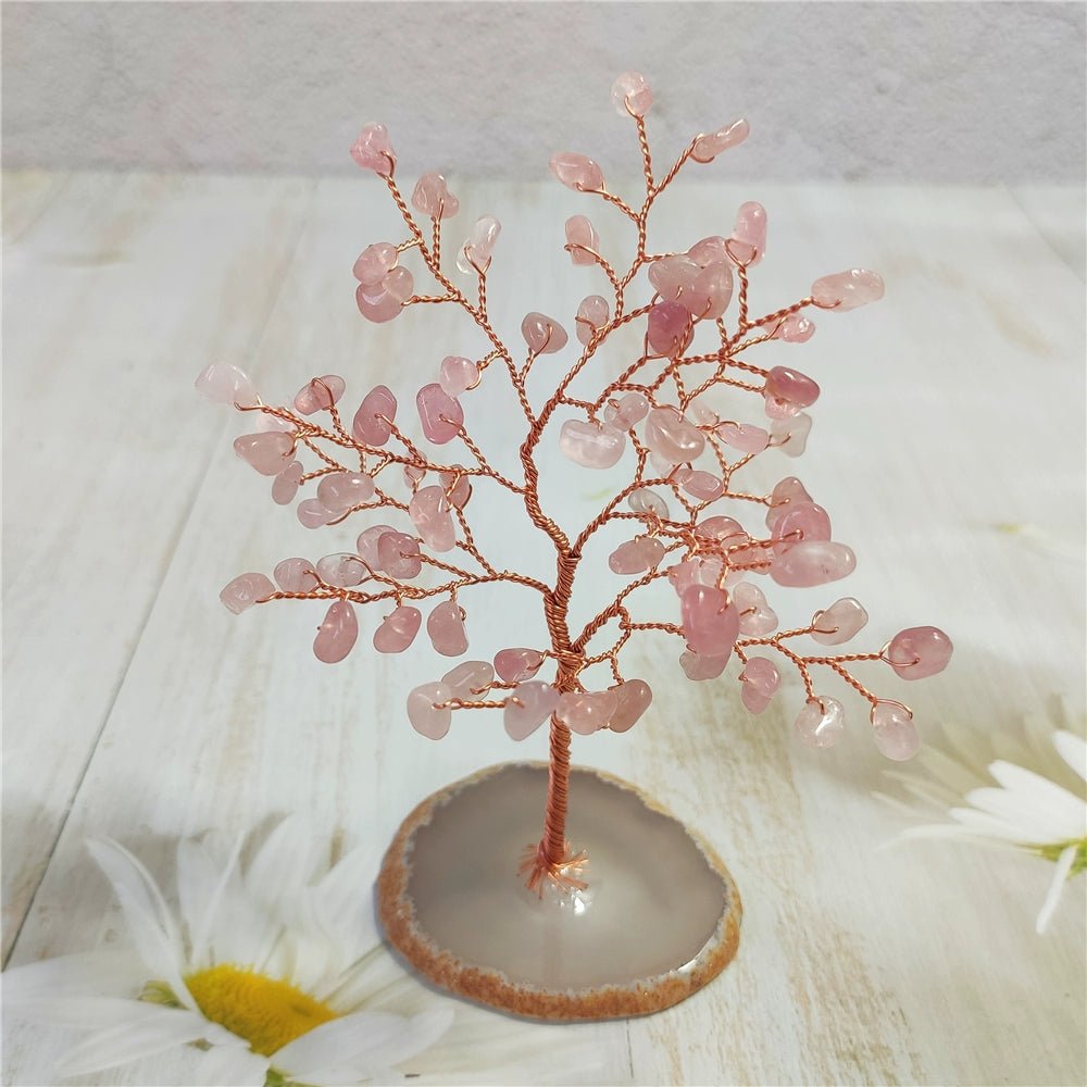 Natural crystal peach blossom fortune tree ornaments - jewelry - weilin.com