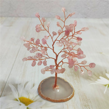Natural crystal peach blossom fortune tree ornaments - jewelry - weilin.com