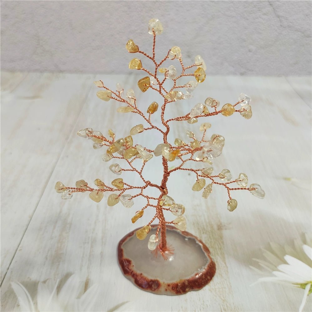 Natural crystal peach blossom fortune tree ornaments - jewelry - weilin.com