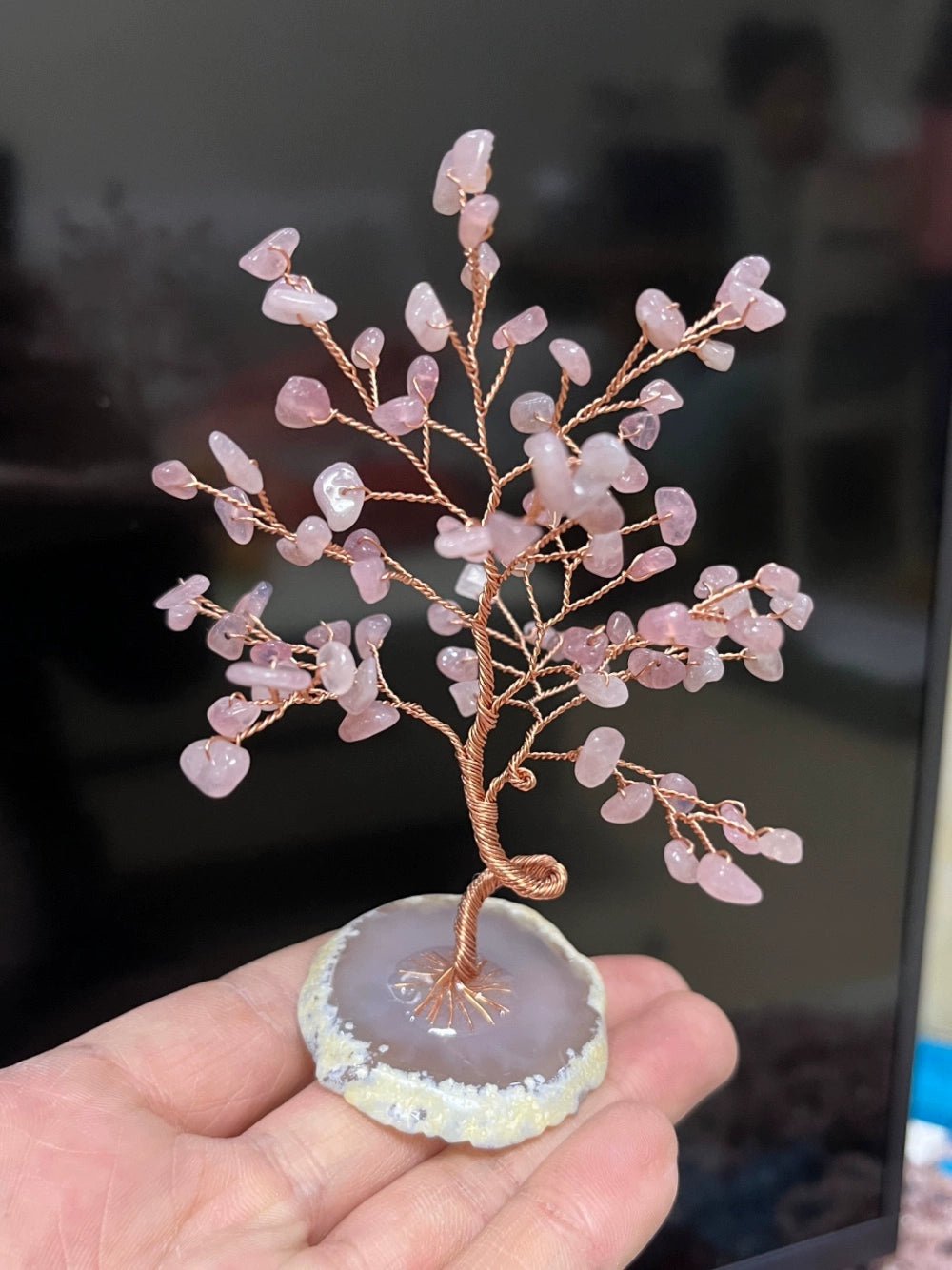 Natural crystal peach blossom fortune tree ornaments - jewelry - weilin.com