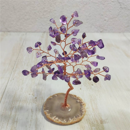 Natural crystal peach blossom fortune tree ornaments - jewelry - weilin.com