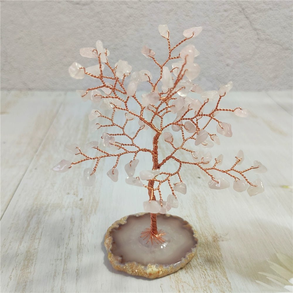 Natural crystal peach blossom fortune tree ornaments - jewelry - weilin.com
