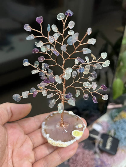 Natural crystal peach blossom fortune tree ornaments - jewelry - weilin.com