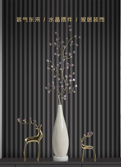 Natural crystal treasure fortune tree ice crack decorative ornaments - jewelry - weilin.com