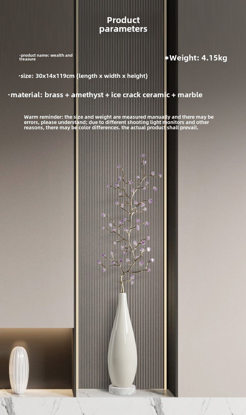 Natural crystal treasure fortune tree ice crack decorative ornaments - jewelry - weilin.com