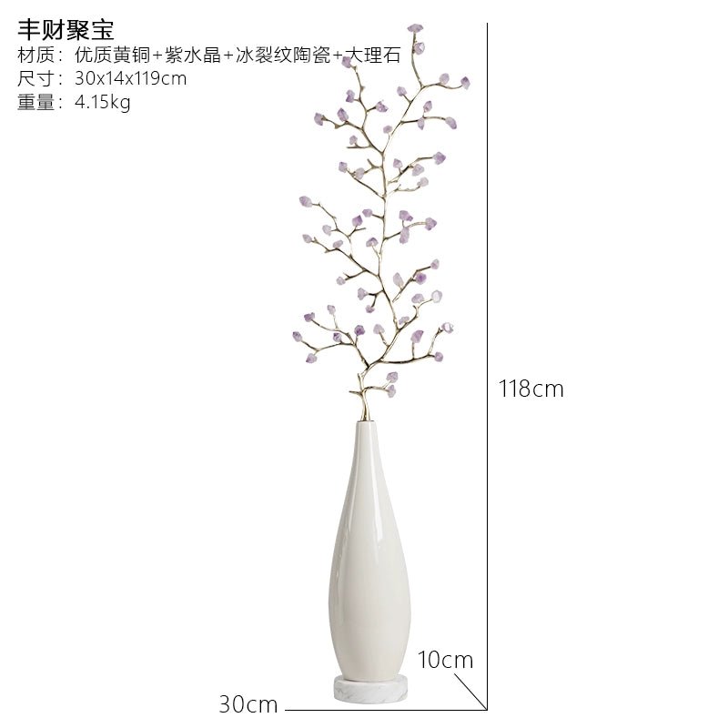 Natural crystal treasure fortune tree ice crack decorative ornaments - jewelry - weilin.com