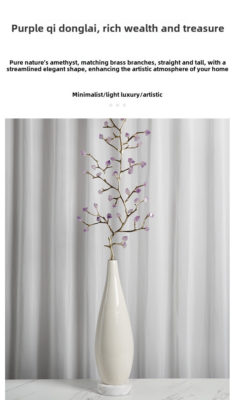 Natural crystal treasure fortune tree ice crack decorative ornaments - jewelry - weilin.com