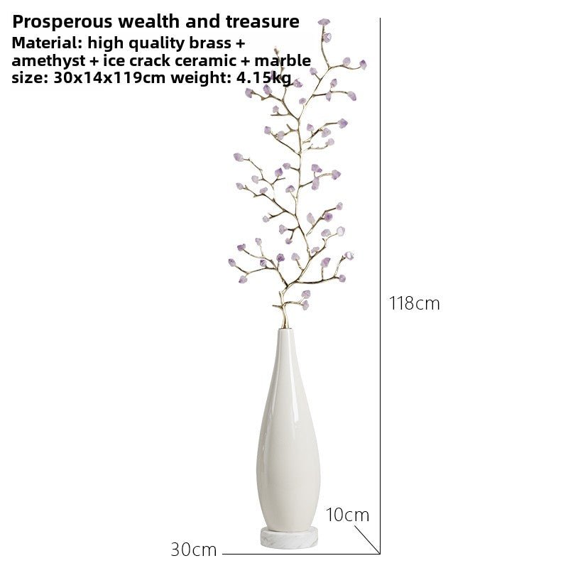 Natural crystal treasure fortune tree ice crack decorative ornaments - jewelry - weilin.com