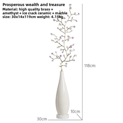 Natural crystal treasure fortune tree ice crack decorative ornaments - jewelry - weilin.com