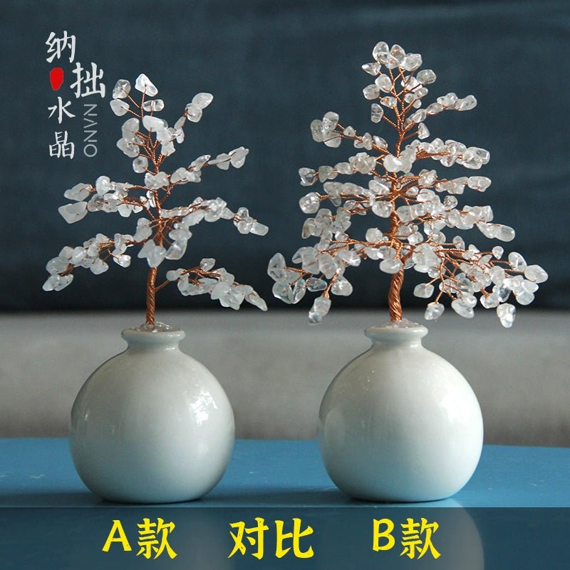 Natural crystal tree pot ornaments - jewelry - weilin.com