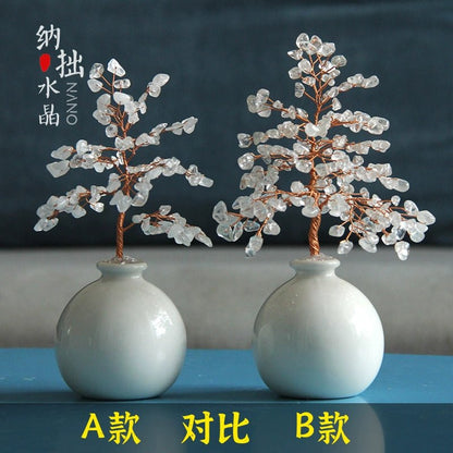 Natural crystal tree pot ornaments - jewelry - weilin.com