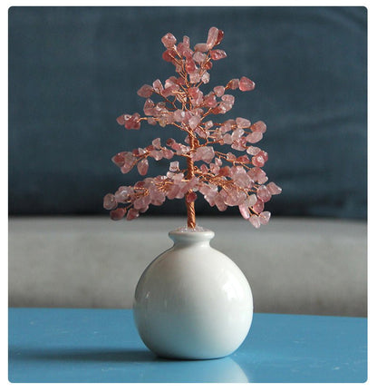Natural crystal tree pot ornaments - jewelry - weilin.com