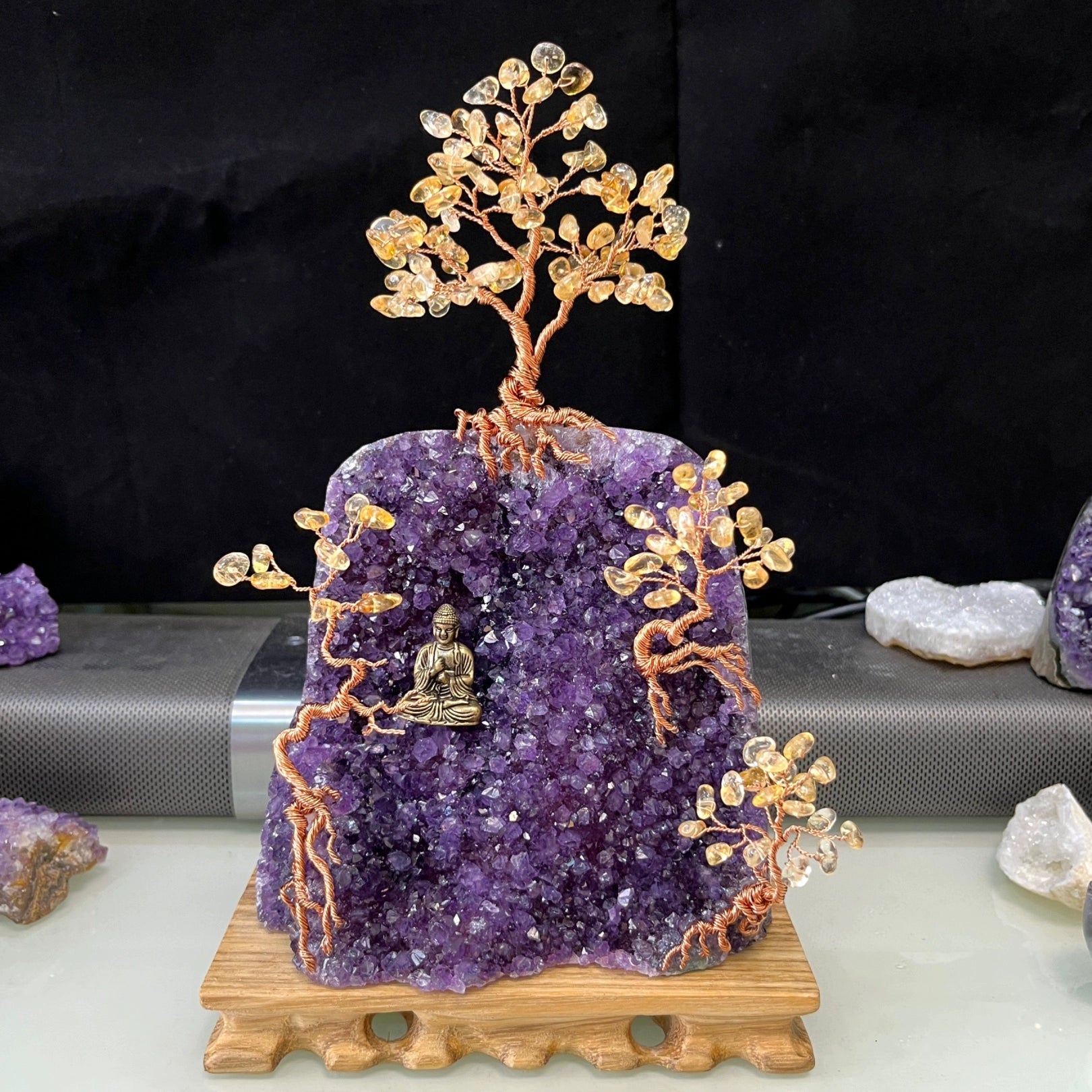 Natural Money Tree Fortune - attracting Crystal Ornaments - jewelry - weilin.com