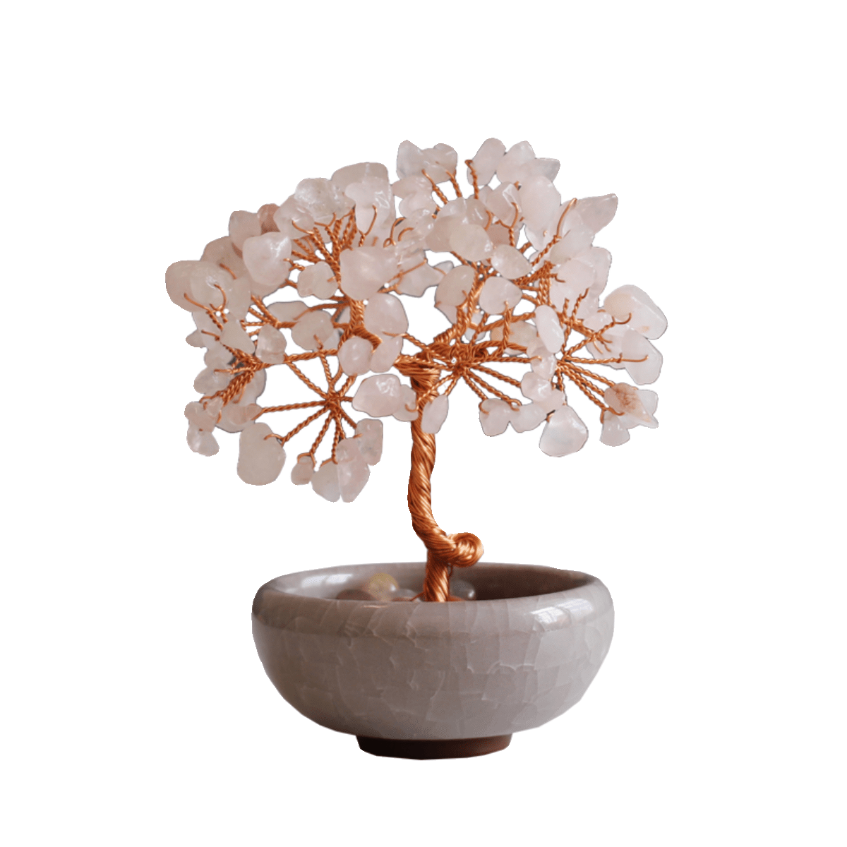 Natural pink crystal peach tree ornaments - jewelry - weilin.com