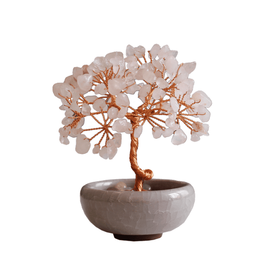 Natural pink crystal peach tree ornaments - jewelry - weilin.com