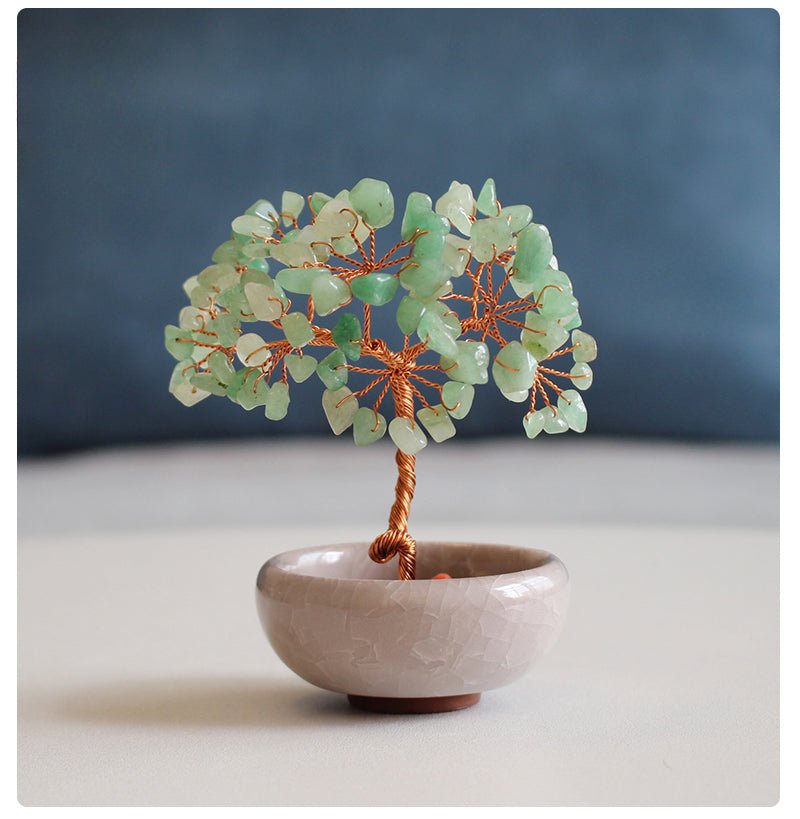 Natural pink crystal peach tree ornaments - jewelry - weilin.com