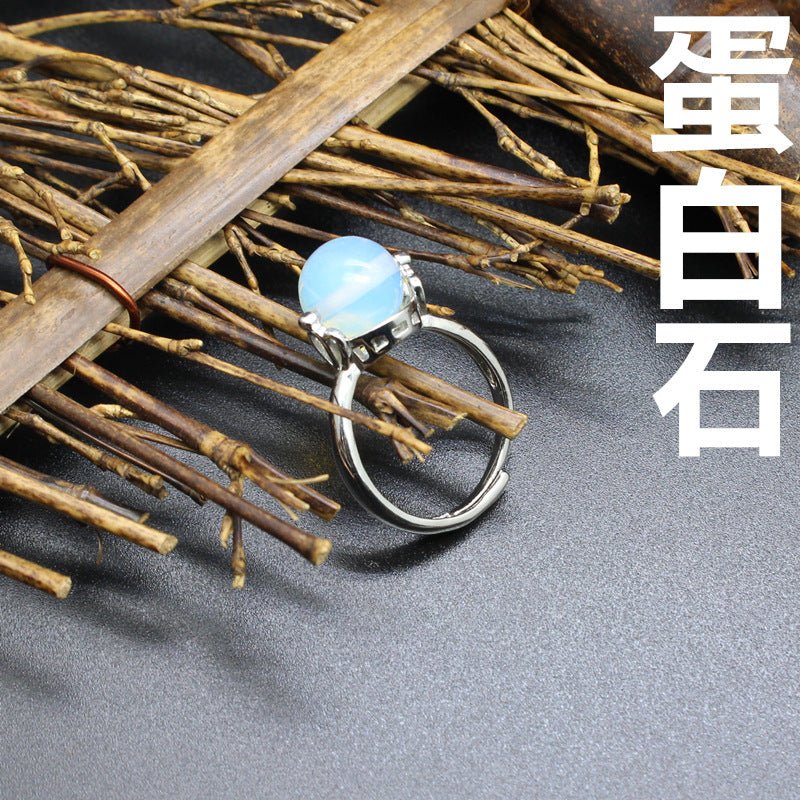 Natural stone lucky beads ring - jewelry - weilin.com