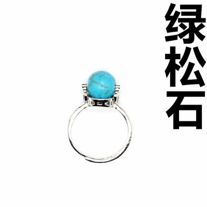 Natural stone lucky beads ring - jewelry - weilin.com