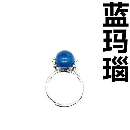 Natural stone lucky beads ring - jewelry - weilin.com