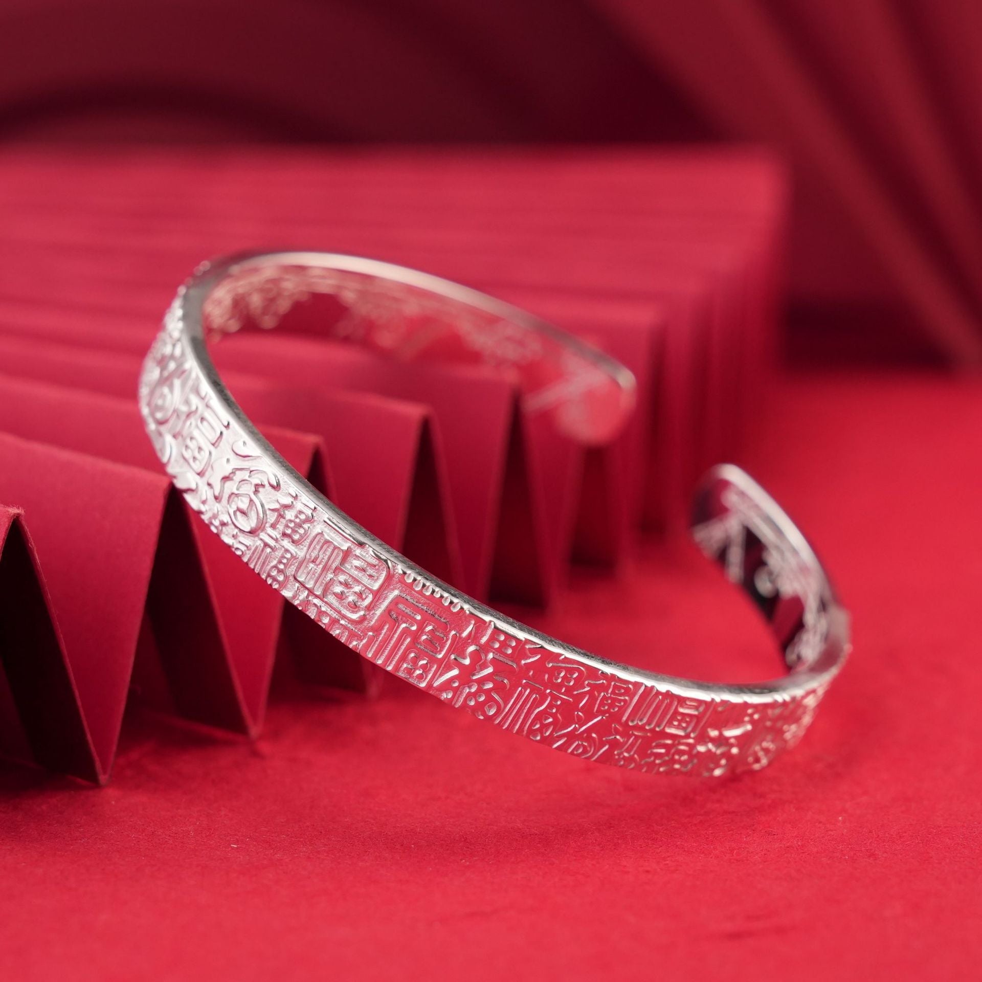 New Chinese style blessing sterling silver bracelet - jewelry - weilin.com