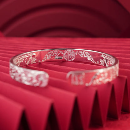 New Chinese style blessing sterling silver bracelet - jewelry - weilin.com