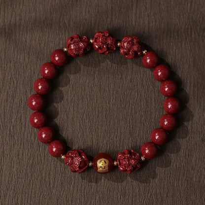 New Chinese style cinnabar purple gold sand bracelet zodiac men and women - jewelry - weilin.com