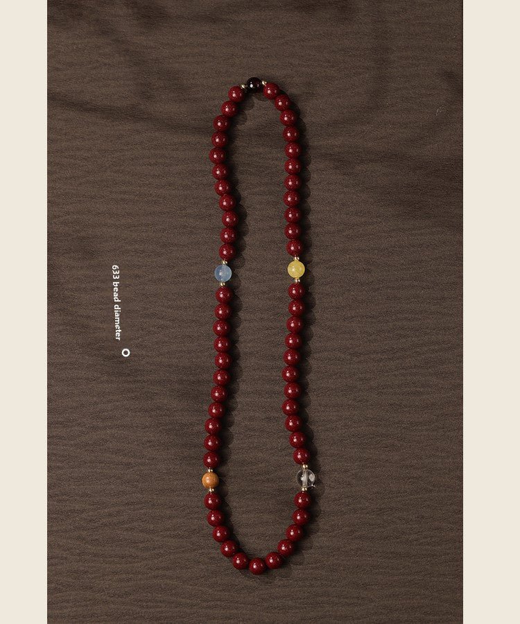 New Chinese style cinnabar purple gold sand five elements multi - treasure bracelet - jewelry - weilin.com